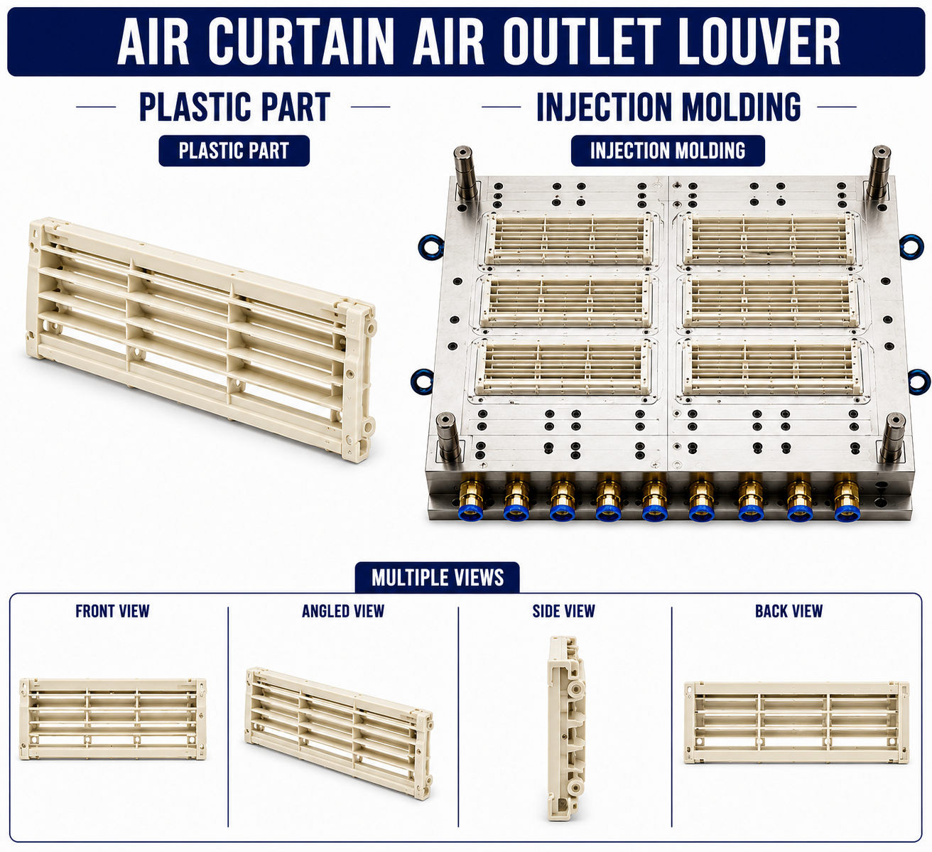 Air Curtain Plastic Air Outlet Louver Mould and Moulding Service